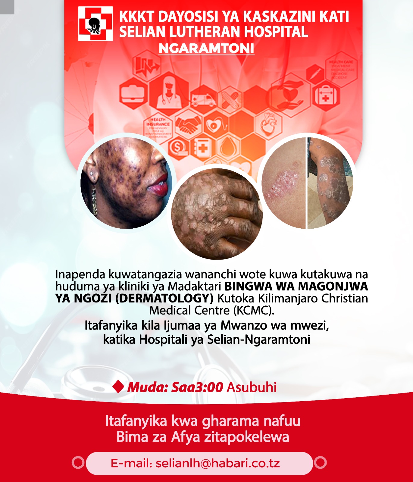 Taarifa Mpya kuhusu huduma ya Kliniki ya MADAKTARI BINGWA WA MAGONJWA YA NGOZI…